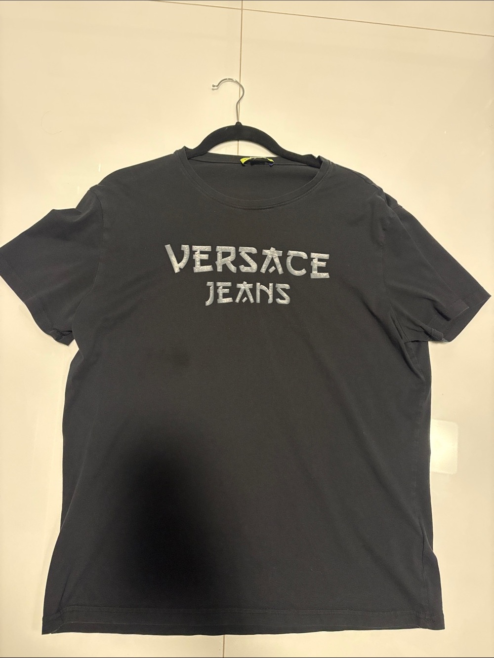 Versace Jeans Collection Black T-Shirt with White Logo